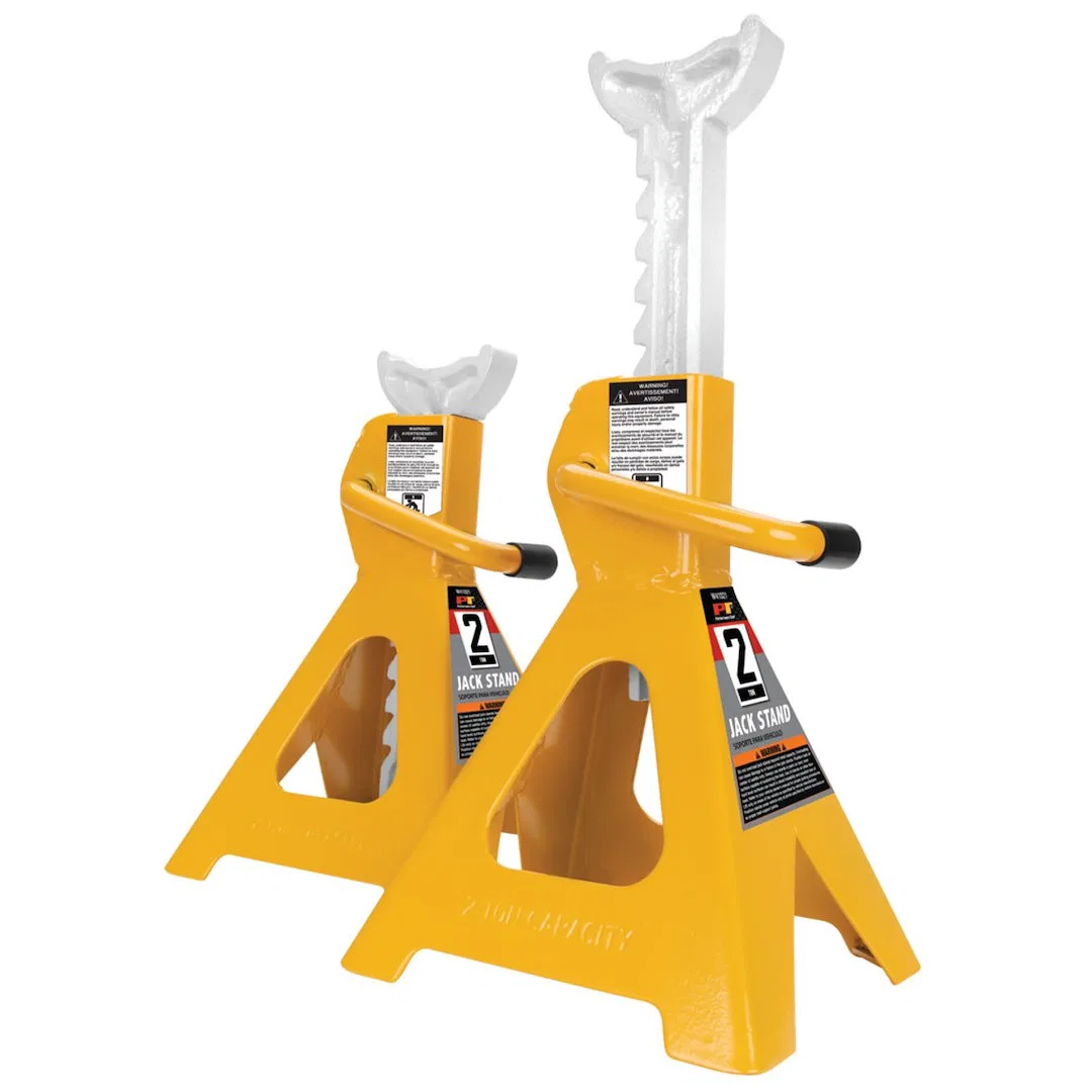 W41021 – PERFORM TOOL Jack Stand, 4000 Pound Capacity 4-Leg Stand 6-15/16 Inch Base 10-3/4 Inch Minimum Height 16-3/4...